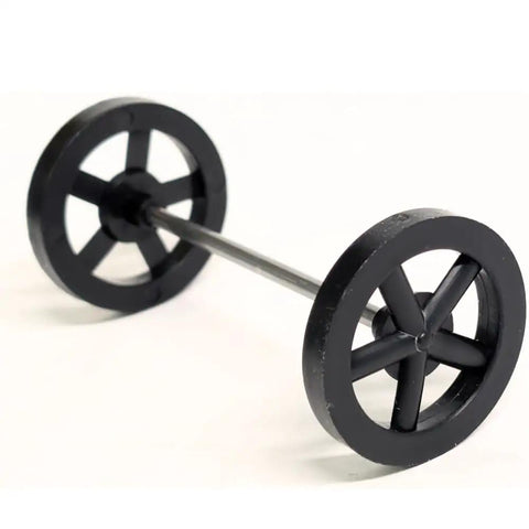 Set Of 100 Plastic Front Wheels And 50 One Eighth Inch Axle Rods For Educational Robotics And Mechanical Kits 1.38 Inch Wheels