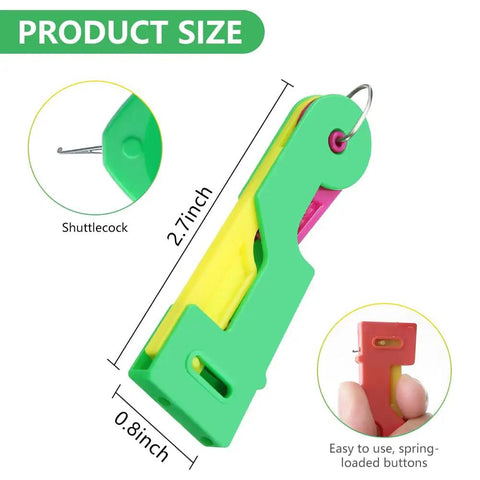 Automatic Needle Threader For Sewing Machines And Hand Sewing Lightweight Plastic Threading Tool For Easy Eye Friendly Threading Great For Elderly Beginners DIY Crafters And Crafts 3 Pack with product dimensions shown
