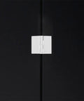 Six Pack Acrylic Self Adhesive Cabinet Door Folding Hinges For DIY Projects, fitted clear hinge on black surface