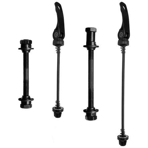 Quick Release Bicycle Axle Kit For Mountain Bikes Front And Rear Hollow Hubs With Steel Axles Black Quick Release Shafts 4 Piece Set
