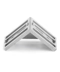Sturdy Aluminum Corner Bracket Set 58x58x28mm L Shaped Right Angle Braces With 4 Oval Mounting Holes 5 Pack side view