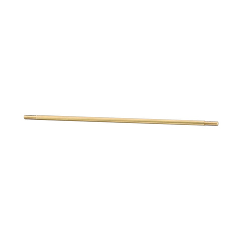 Brass threaded stem for float valves, 12 in long, with 1/4-20 and 5/16-18 NPT threads.