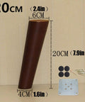 Solid Wood Table Legs Set Of 4 Round Conical Desk Feet Dark Walnut Finish 20cm height with mounting hardware included.