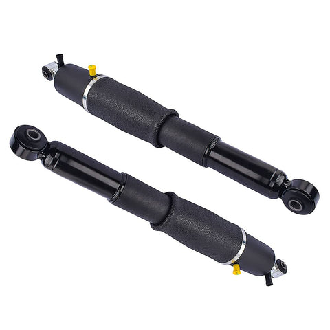 Pair Rear Air Suspension Strut Shock Kit Replacement For 02-14 Escalade, 07-13 Avalanche, shown in black with mounting hardware