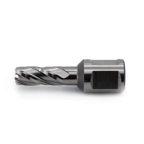 Oscarbide 7/16 in annular cutter with 3/4 in Weldon shank, side view for magnetic drill press