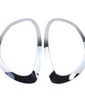 2Pcs Front Driver And Passenger Side Headlight Trim Ring For Mini Cooper Countryman 2017 2024 Silver Finish No Fuss Easy Install Durable Shiny Cosmetic Accent Kit displayed side by side