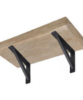 Beefy Heavy Duty Countertop Shelf Brackets Set Of 2 12x9 Inch Solid Metal Triangle Supports under wooden shelf.