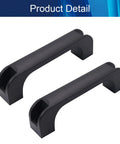 Black Plastic Pull Handles for Cabinets and Cupboards, 5.43 Inches Long, 0.98 Inches Wide, 1.65 Inches High, side view