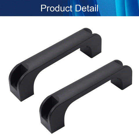 Black Plastic Pull Handles for Cabinets and Cupboards, 5.43 Inches Long, 0.98 Inches Wide, 1.65 Inches High, side view
