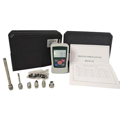 Digital Push And Pull Force Gauge Meter 200N Range 20Kg 45Lb 720Oz Beefy Handheld Dynamometer with manual and attachments