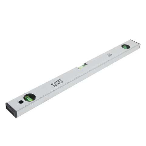 Baxnore Spirit Level Strong Aluminum Alloy with Measurement, (600mm) showing a durable level with two vials for angle measurement.