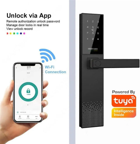 No Sweat Smart Door Lock With Legit Hella Secure Biometric Fingerprint Access And Dead Simple Keyless Entry Handle featuring app control.