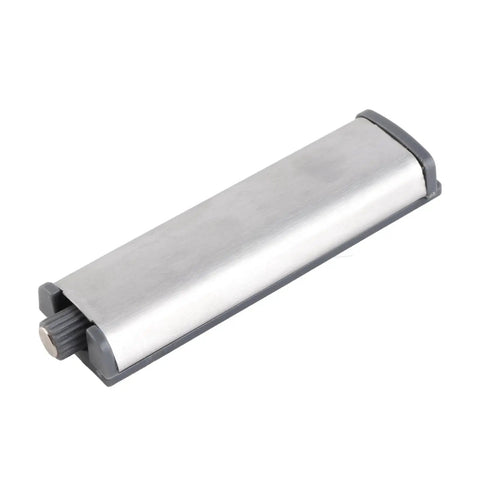 Push To Open Magnetic Cabinet Latch With Stainless Steel Housing, rectangular shape, angled view