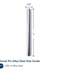 3/8 X 4 Inch Dowel Pin Alloy Steel Thru Hardened For Real World Use precision fit heavy duty standard dowel pins 4 pack