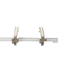 Heavy Duty Lateral Opening Door Hinge Set With Built Tough Side Mount Brackets For Knockout Cabinet And Gate Swing Quick Setup Professional Grade Hardware in silver finish.