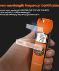 Fiber Optic Power Meter For Testing With Seven Wavelengths Minus 70 To Plus 10 dBm Range handheld view showing display