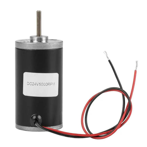 Heavy Duty 24 Volt DC Brush Motor With 31ZY 3500 RPM Speed And Reversible CW CCW Rotation For Industrial Gearbox Applications featuring metal construction and wires.