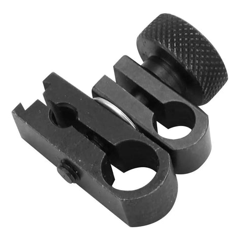 Close-up view of Pro Grade Dial Test Indicator Holder With Magnetic Base And Dovetail Swivel Clamp Heavy Duty Adjustable Stem in metal
