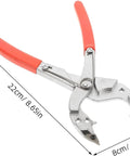 Car Door Lock Face Cap Removal Tool Set With Disassembly Clamp Pliers, metal tool, 22cm x 8cm with red handles.