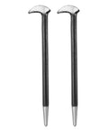2 Piece Rolling Head Pry Bar Set With 6 Inch Length And 0.3 Inch Rod Diameter Carbon Steel Leverage Bars For Automotive Aligning And Prying