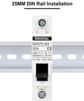 Two Pack AC DC Miniature Circuit Breakers 30 Amp Single Pole With Beefed Up Thermal Magnetic Trip DIN Rail Mount