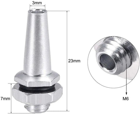 RC Antenna Tube Kit For RC Boat With Silver Aluminum Mount M6 Thread showing size and details