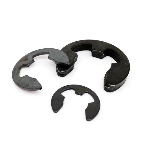 580 Piece Assorted Retaining Ring And O Ring Kit, black carbon steel E-clips and snap rings, 1-10 mm, for mechanical fasteners