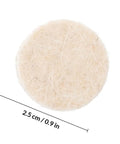 Close-up of wool pad from 120 Pcs Wool Polishing Wheels Set With Shank And Felt Buffing Pads For Rotary Tools DIY Friendly Pro Grade Polishing Kit For Industrial And Scientific Finishing Applications, 2.5 cm size.