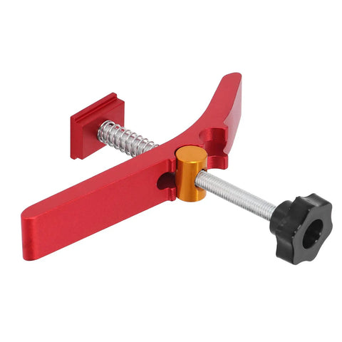 Heavy Duty T Slot Hold Down Clamp Set For Woodworking Aluminum Alloy Tool red adjustable clamp for secure grip on projects.