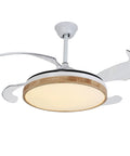 Ceiling Fan with Light 42 Inch Wireless Control Illuminated Fan for Living, featuring a sleek design with wooden accents.