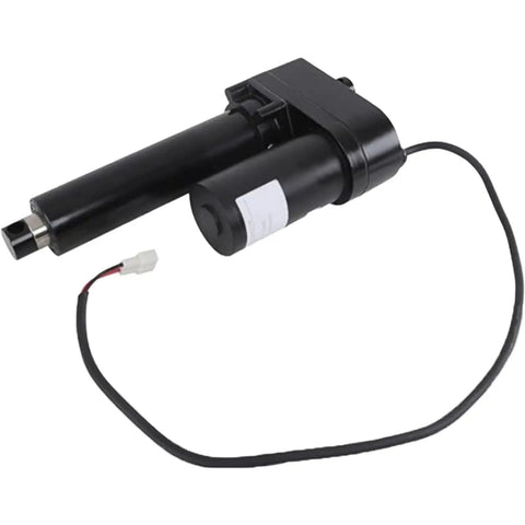 24V Linear Actuator 341008 Direct Swap For Serco Dock Levelers Smooth 4 Inch Stroke Unit with black housing and wiring.