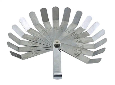 Offset Feeler Gauge Set With 16 Blades For Auto And Machinist Precision, Measures 0.005 To 0.020 Inches (0.127-0.508 mm), Hardened Steel Blades, Gearheads Approved For DIY Projects And Shop Use