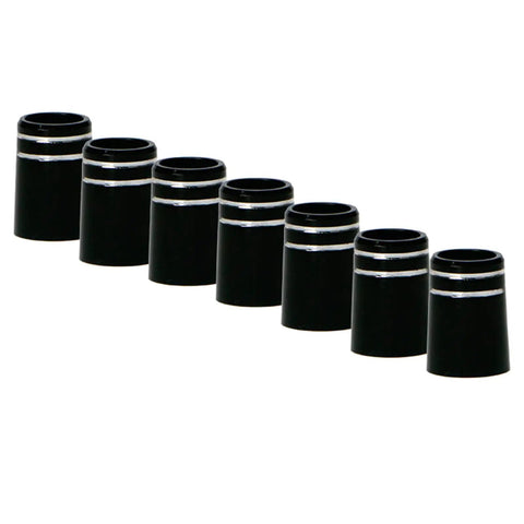 Pro Grade Replacement Black Plastic Golf Ferrules Set For 0.370 Parallel Tip Shafts, 19x13.6x9.5mm, Easy Install, Pack Of 10