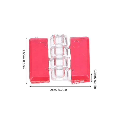 Peel And Stick Clear Acrylic Cabinet Hinges 80 Pack No Drill Install For Cupboards Freezers Wardrobes, hinge dimensions shown