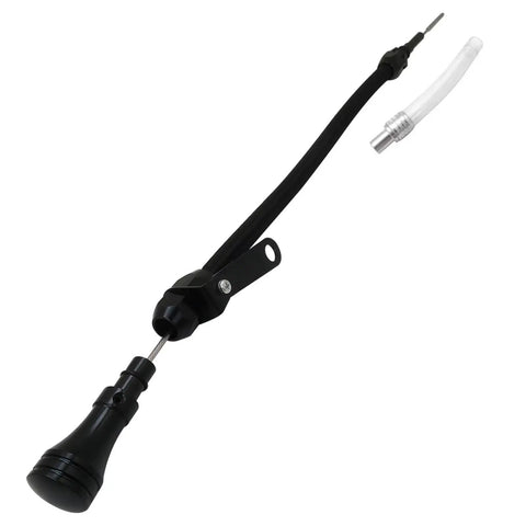 Flexible Black Aluminum And Stainless Oil Dipstick For LS Engines 4.8L 5.7L 6.0L With Teflon-Lined Braided Housing And Full And Low Markings
