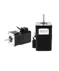Two NEMA17 12V four-lead permanent-magnet brake stepper motors (42HS34-YC-PD) shown from front and side.