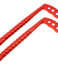 Red Plastic Kama Training Blades For Martial Arts, 13.5 Inch Total Length With 7 Inch Blade, Solid One Piece, Safe Practice Props, Pair Pack