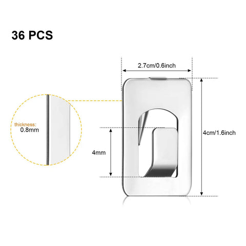 Dimensions of Sturdy Stainless Steel Cubicle Hooks Set For Fabric Panel Walls And Office Partitions Easy Coat Clips Picture Hangers