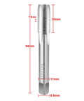 Pro Grade M14x1.5 Thread Tap HSS 6542 Right Hand Metalworking Tap for Stainless and Steel, 14mm diameter, silver