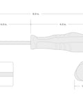Diagram of Phillips Size 0 High Torque Black Oxide Screwdriver With Three Sided Grip For Maximum Leverage And Fastener Spin, Precision Tip