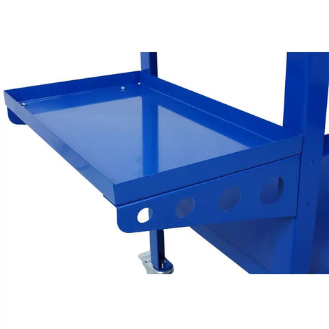 Heavy Duty Welding Table 36 By 18 Inch Steel Workbench On Wheels 1200 Lb Capacity built tough shop rig with blue storage tray.