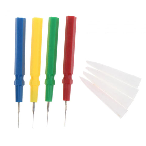 Pro Grade Watch Oil Dish Tool Kit with four color-coded oil pens and four white plastic tips, ideal for precise watch repair.