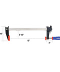 Two Piece 12 Inch Steel Bar Clamps With Reinforced Heavy Duty Bodies And Six Hundred Pound Jaw Capacity Built Like A Badass Workhorse For Woodworking Carpentry And Pro Diy Crews Needing Zero Slippage Grip, showing 12-inch steel clamp dimensions.
