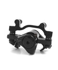 Heavy Duty Mechanical Disc Brake Two Piece Kit with sleek black front caliper, designed for mountain and road bike performance.
