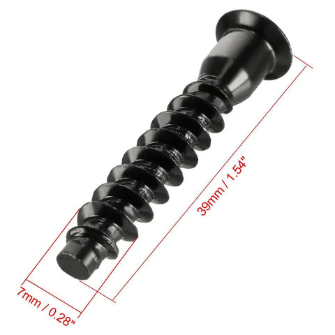 Close-up of DIY Furniture Confirmat Screws 7x39mm Hex Socket Wood Screws Powder Coated 20 Pack For Cabinets Flat Pack Furniture