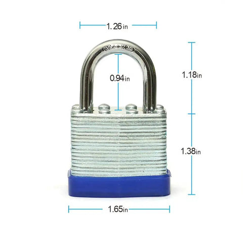 Beefy Heavy Duty Laminated Steel Keyed Padlocks With Keyed Alike Locks Normal Shackle Security Locks One And Nine Sixteenths Inch Wide Body