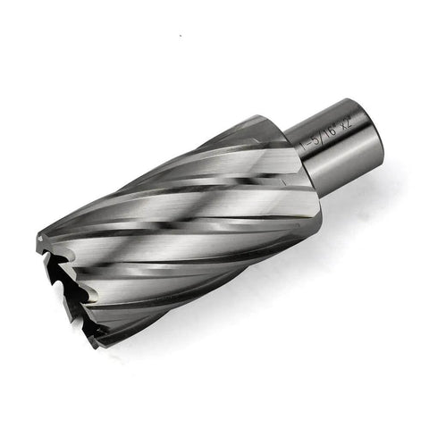 Side view of annular cutter with Weldon shank, steel body, 1-5/16 in cutting diameter