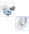 1.5 Inch M8 Threaded Swivel Caster Wheel White Light Duty For Carts And Trolleys, 360 Degree swivel, durable PP wheel close-up