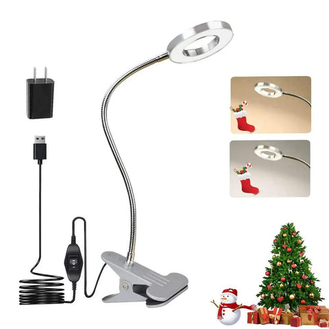 6W LED USB Clip On Reading Lamp for Desk Laptop Bed Headboard and Books Piano Light With Eye Care Dimmable Warm And Cool Light