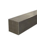 Close-up of 1-1/2 Inch by 1-1/2 Inch by 36 Inch 1018 Cold Finished Steel Square Bar for DIY projects and metalworking.